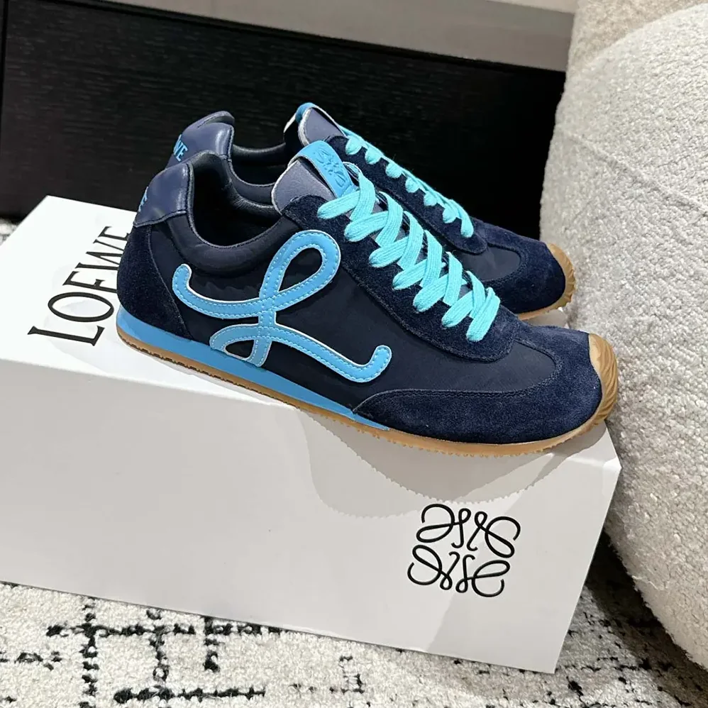 Loewe Ballet Runner 2.0 in Nylon and Calfskin for Unisex in Navy Blue Loewe Ballet Runner 2.0 in Nylon and Calfskin for Unisex in Navy Blue