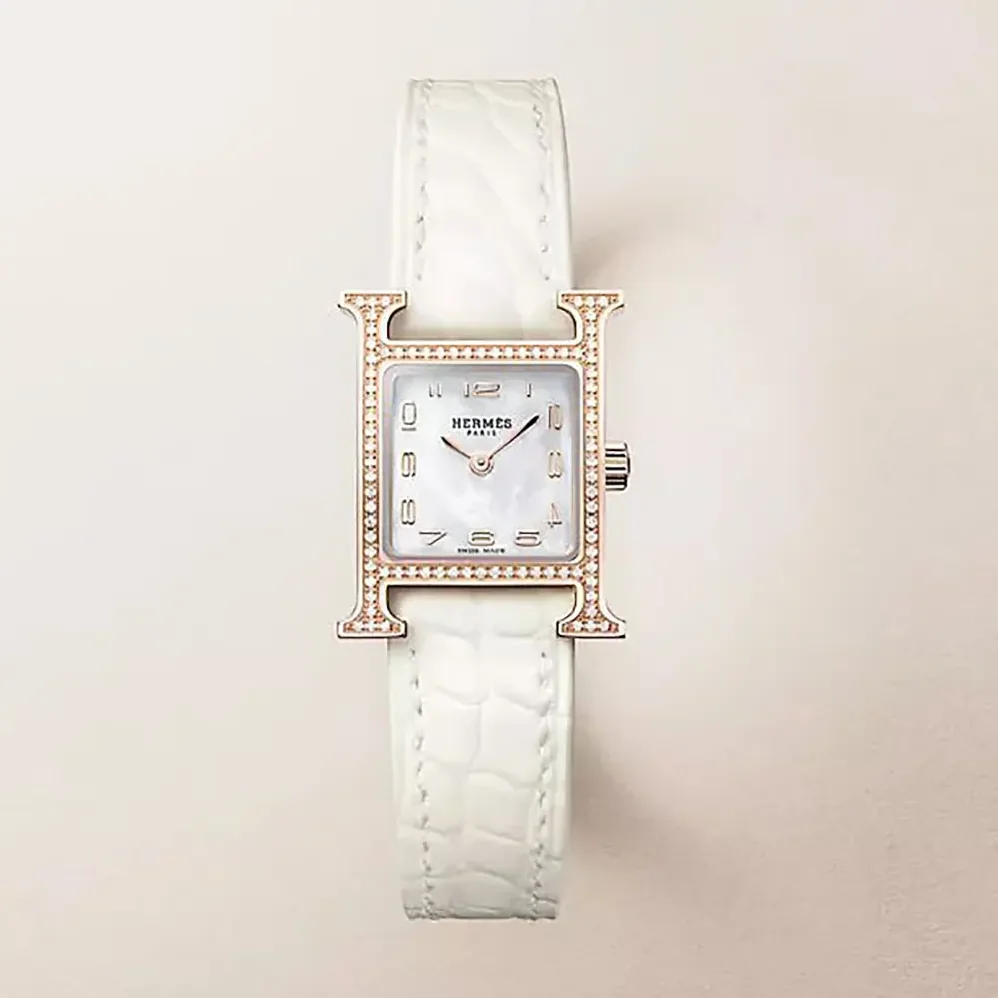 Hermes Heure H Watch Mini Model 21 mm for Women in Rose Gold Hermes Heure H Watch Mini Model 21 mm for Women in Rose Gold