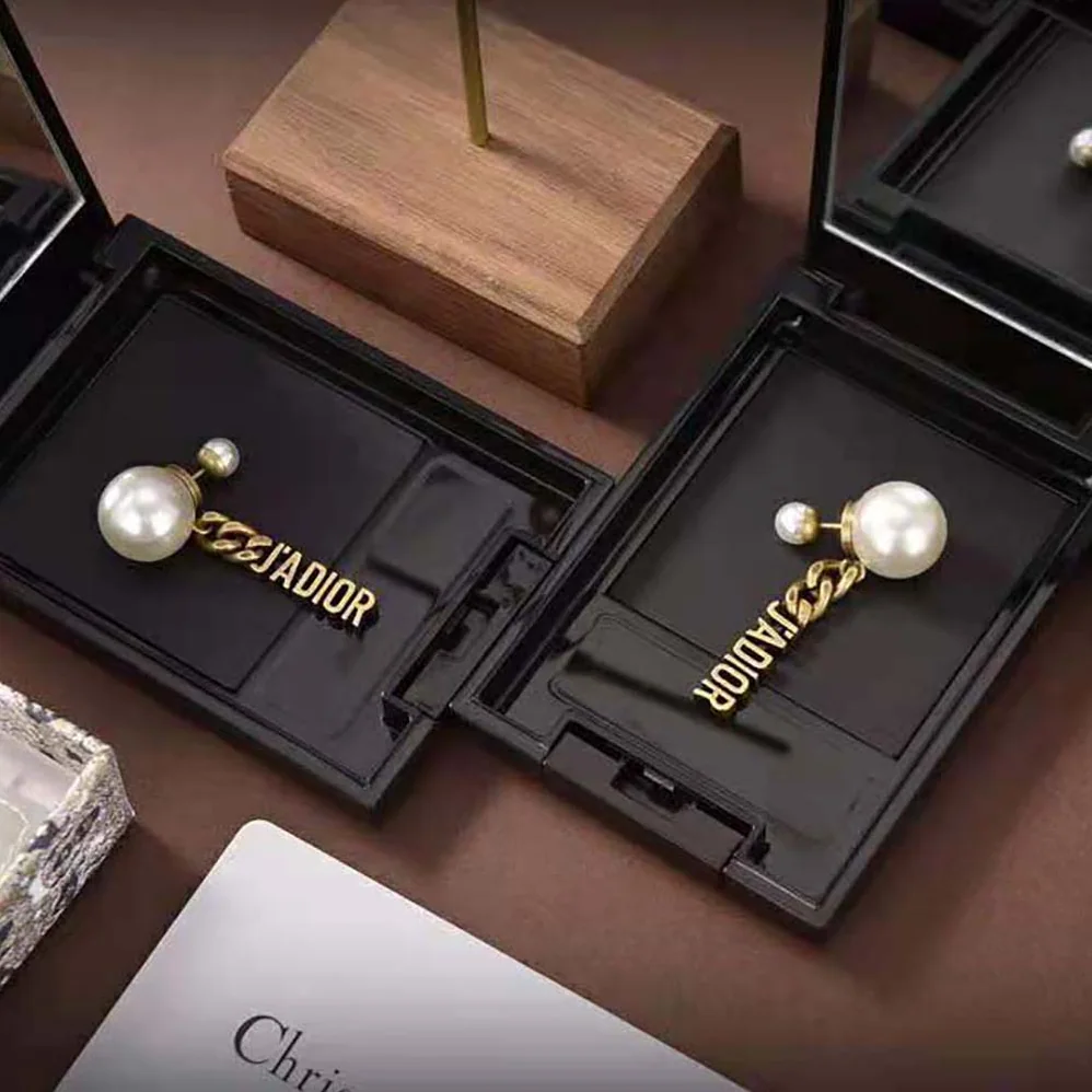 Dior Tribales Earrings Antique Gold-Finish Metal and White Resin Pearls for Women Dior Tribales Earrings Antique Gold-Finish Metal and White Resin Pearls for Women