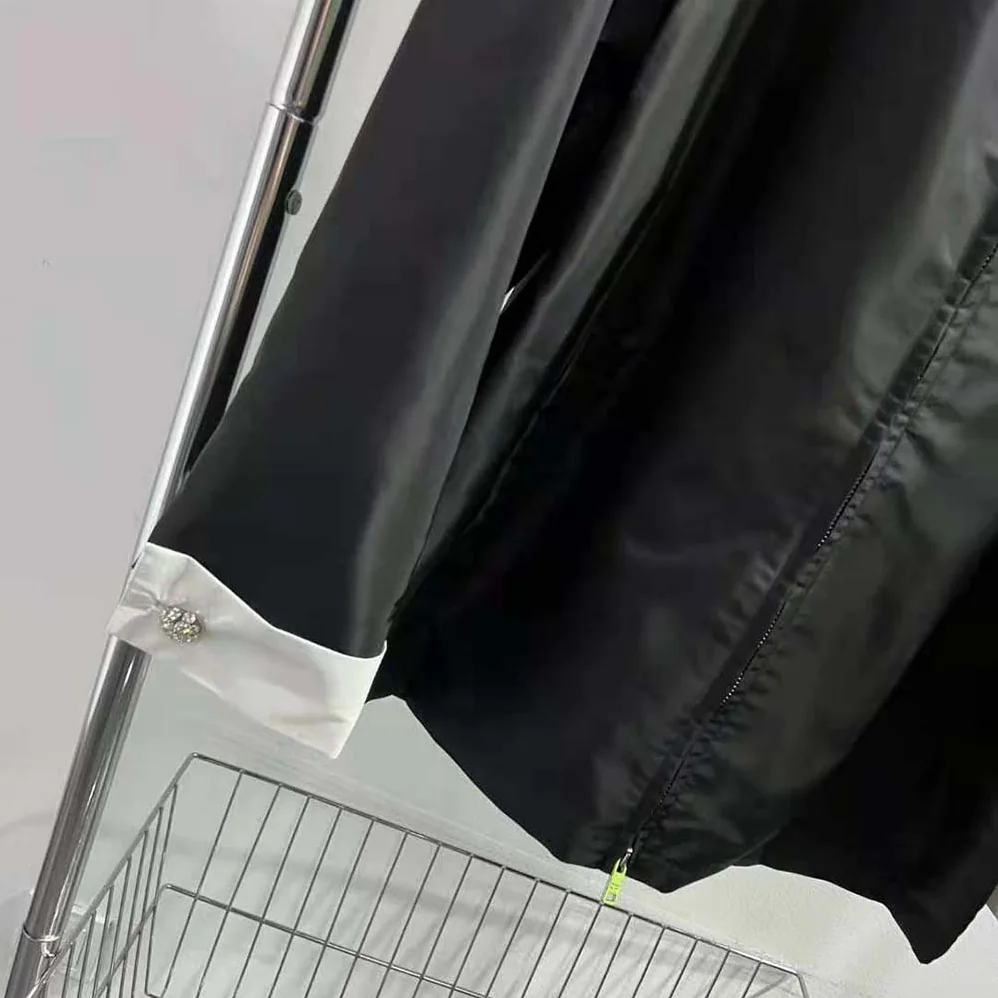 Prada Re-Nylon Blouson Jacket with Detachable Cuffs for Women