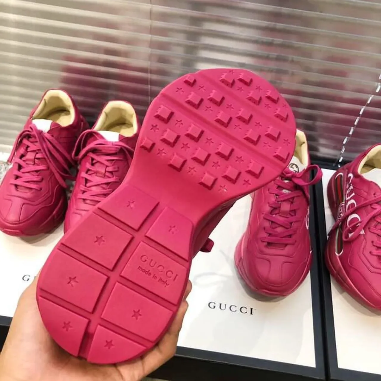 Gucci Rhyton Gucci Logo Sneaker Pink for Women Gucci Rhyton Gucci Logo Sneaker Pink for Women
