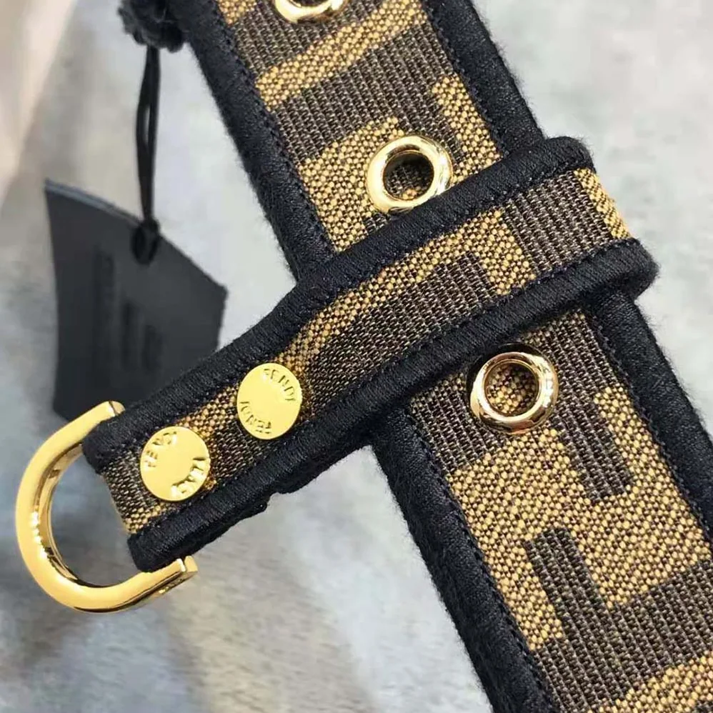 Fendi Brown Fabric Belt for Women