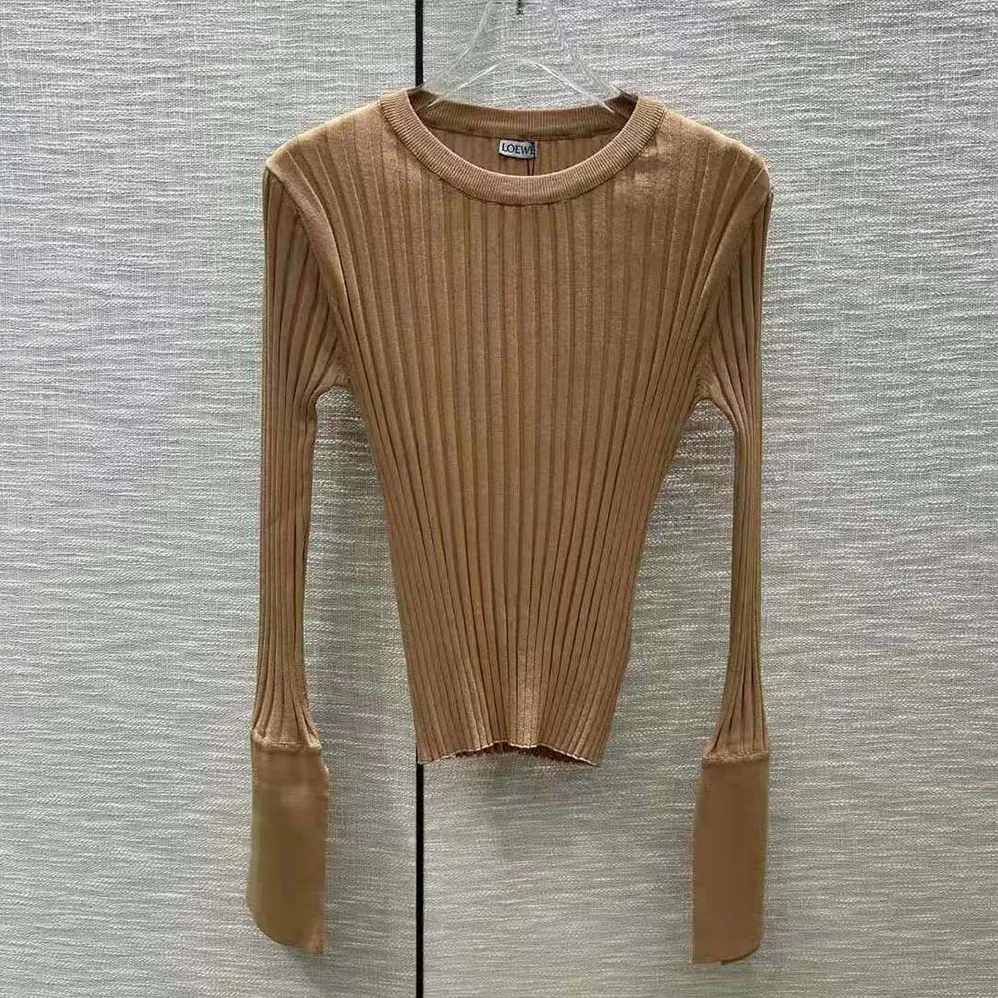 Loewe Long Sleeve Top in Viscose for Women in Beige Loewe Long Sleeve Top in Viscose for Women in Beige
