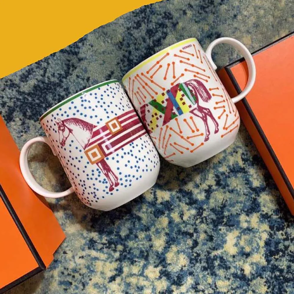 Hermes Hermes Hippomobile Set of 2 Mugs for Unisex Hermes Hermes Hippomobile Set of 2 Mugs for Unisex