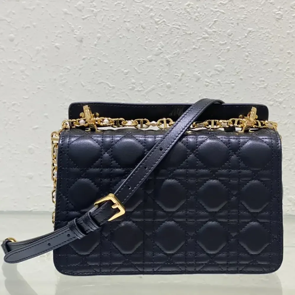 Dior Small Dior Jolie Top Handle Bag Black Cannage Calfskin for Women Dior Small Dior Jolie Top Handle Bag Black Cannage Calfskin for Women