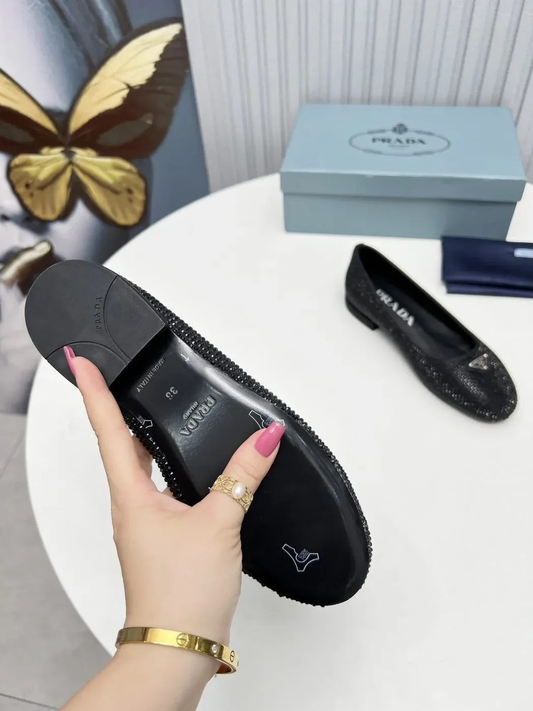 Prada Patent Ballerinas Black