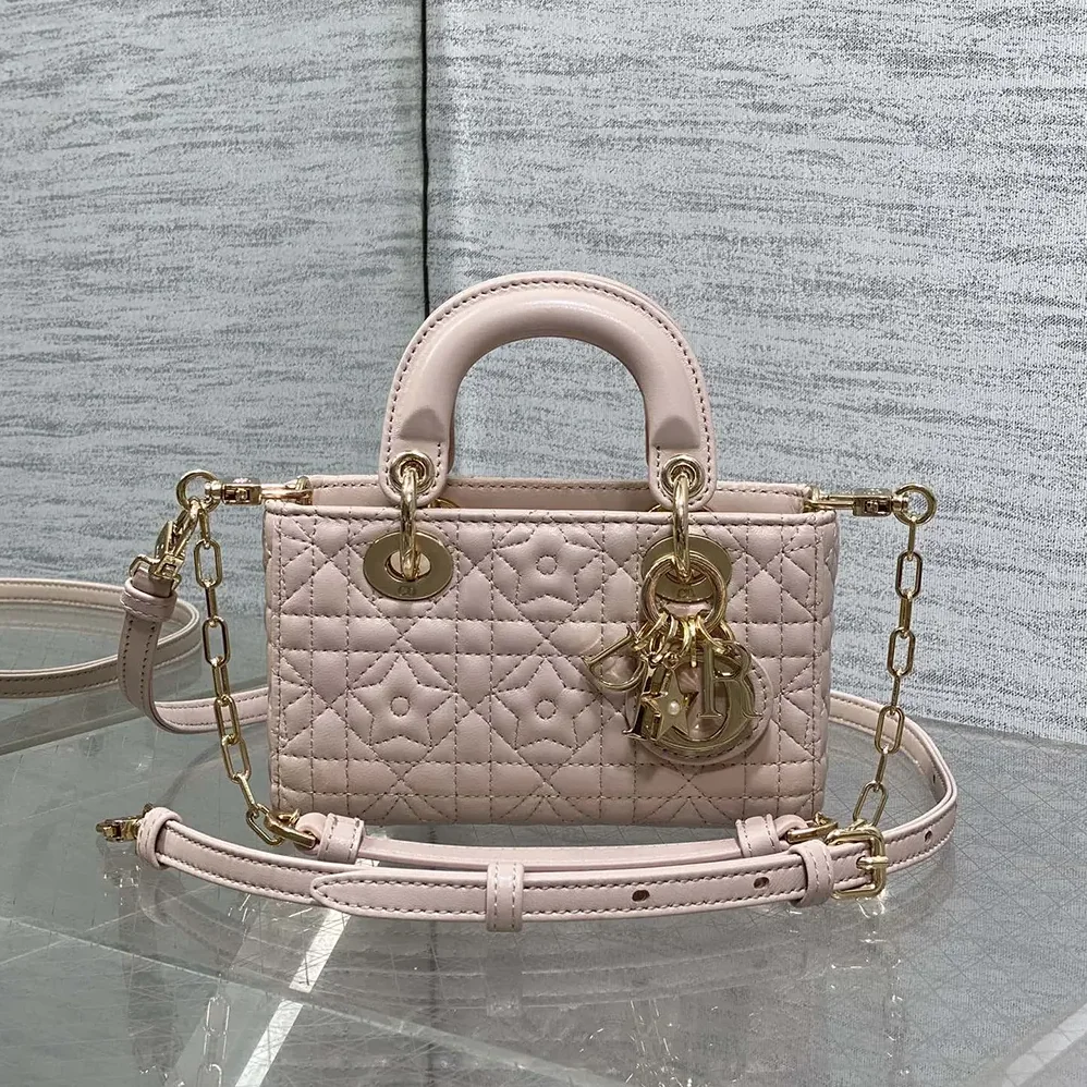 Dior Lady D-Joy Micro Bag Pink Cannage Lambskin with Star Motif for Women Dior Lady D-Joy Micro Bag Pink Cannage Lambskin with Star Motif for Women