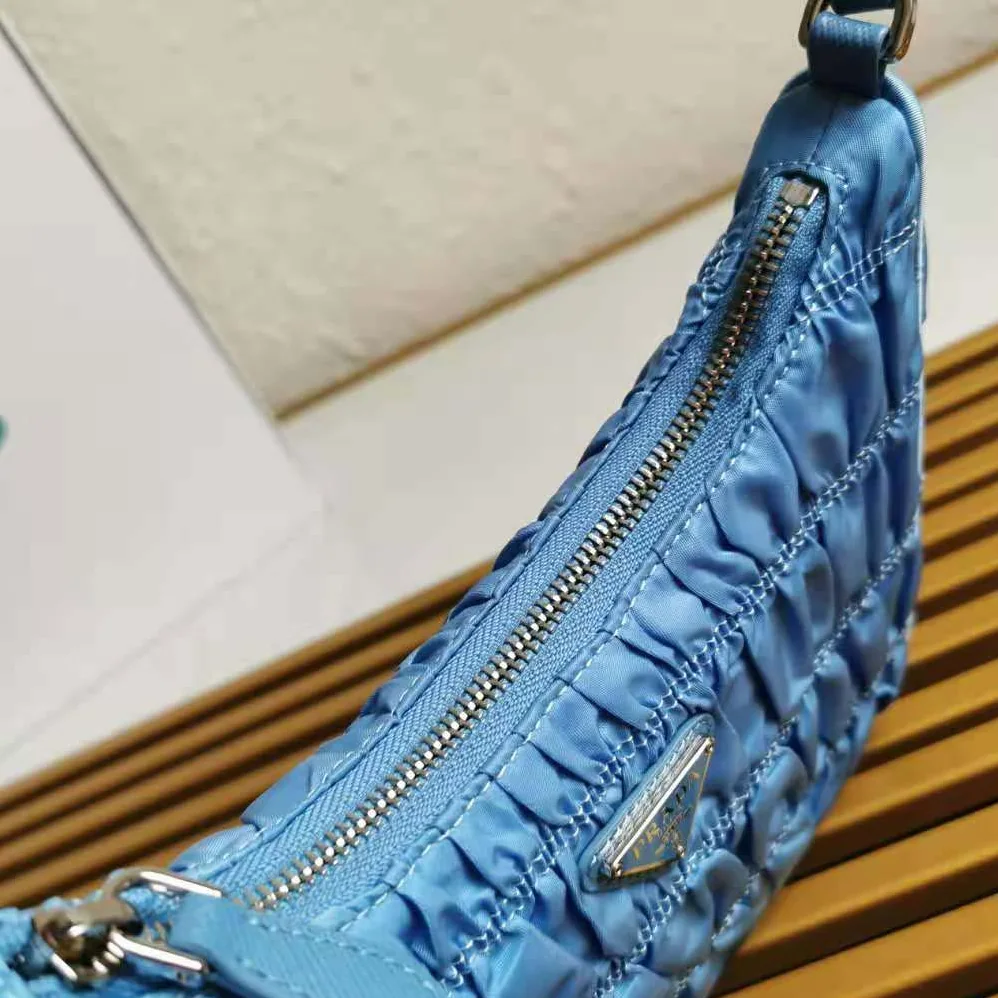 Prada Nylon and Saffiano Leather Mmini Bag for Women in Blue Prada Nylon and Saffiano Leather Mmini Bag for Women in Blue