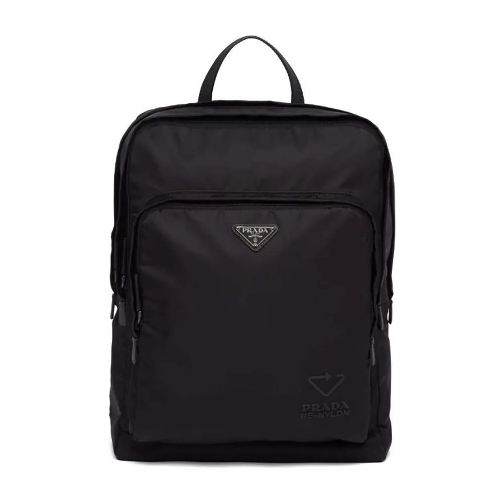 Prada Re-Nylon and Saffiano Leather Backpack for Women in Black