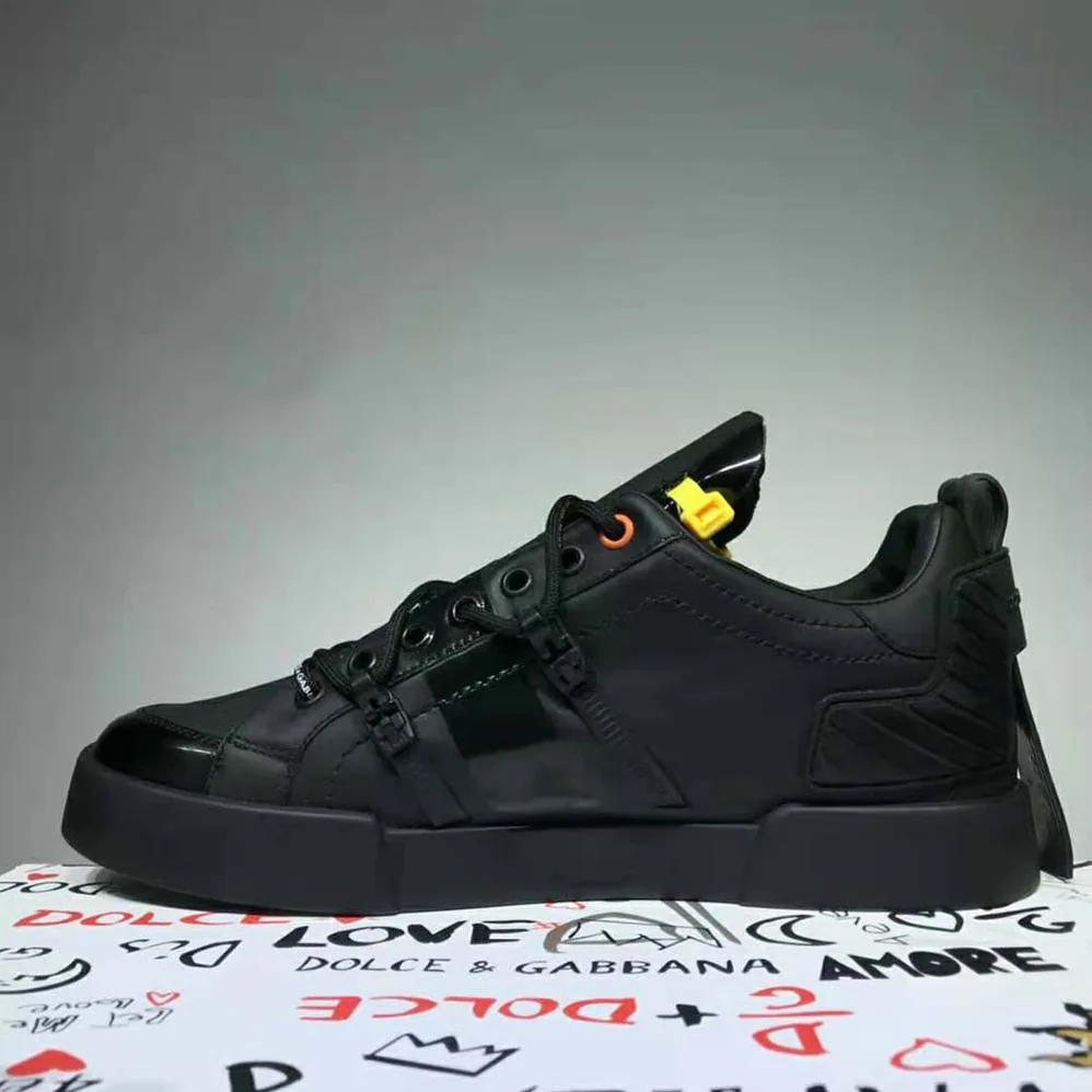 Dolce Gabbana D&G Portofino Sneakers in Calfskin and Patent Leather for Women