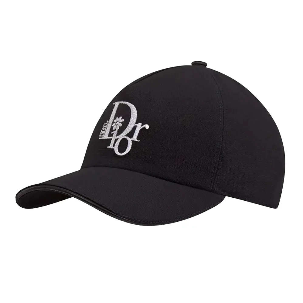 Dior by Erl Baseball Cap Black Cotton Canvas for Unisex Dior by Erl Baseball Cap Black Cotton Canvas for Unisex