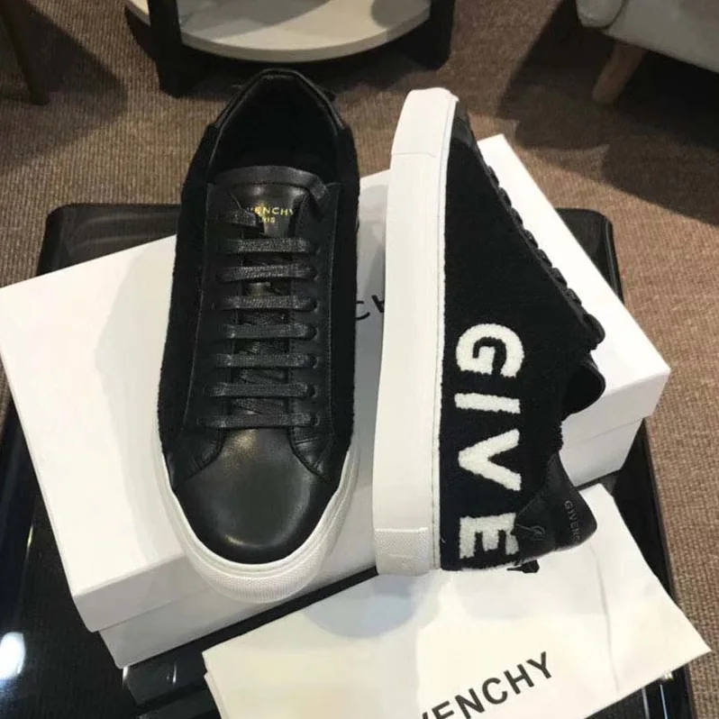 Givenchy Shoes Givenchy Sneakers in Leather and Terrycloth for Men in Black
