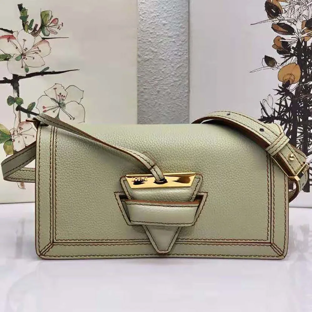 Loewe Mini Barcelona Soft Bag in Soft Grained Calfskin for Women in Lime Loewe Mini Barcelona Soft Bag in Soft Grained Calfskin for Women in Lime