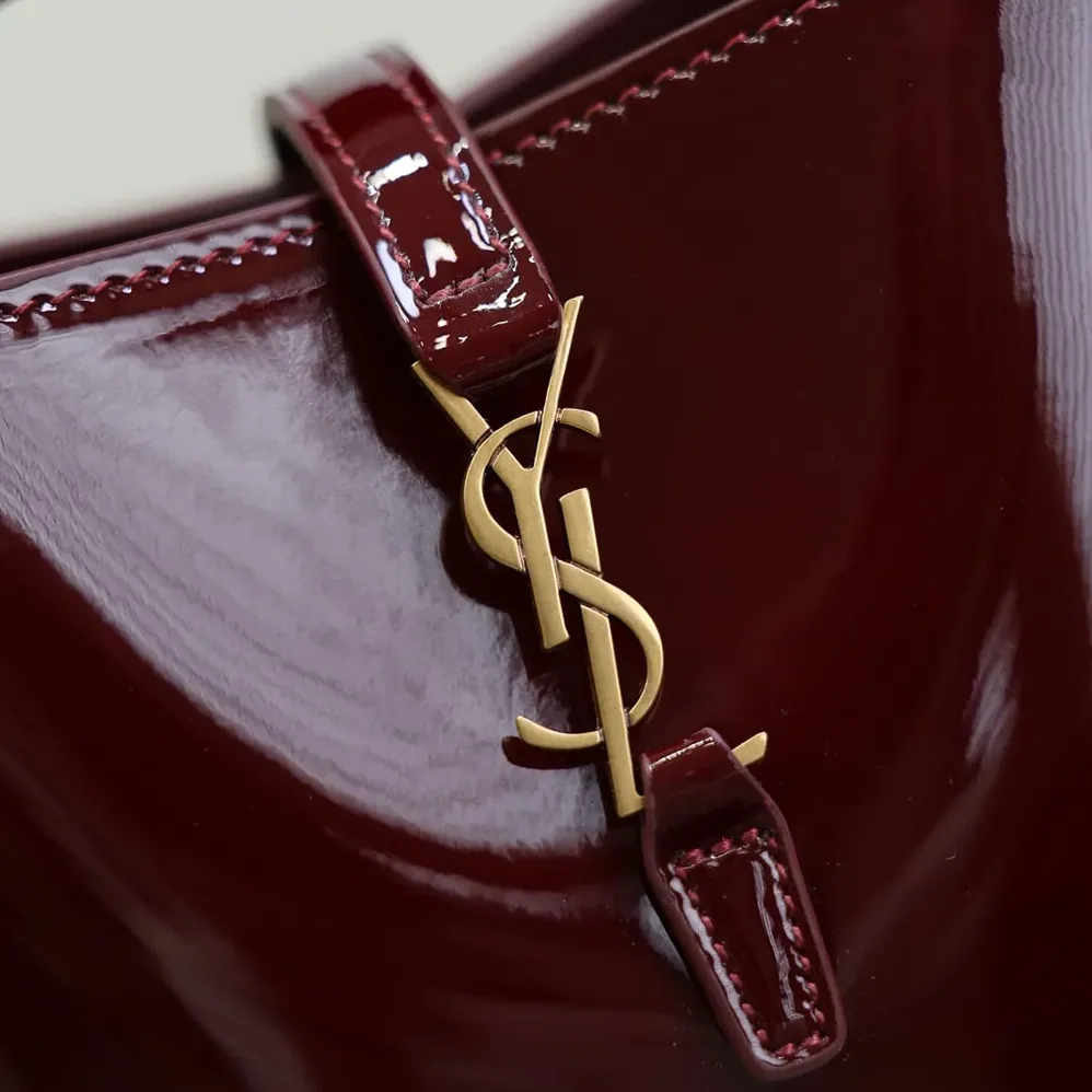 Saint Laurent YSL Le 37 Mini In Patent Leather for Women in Maroon