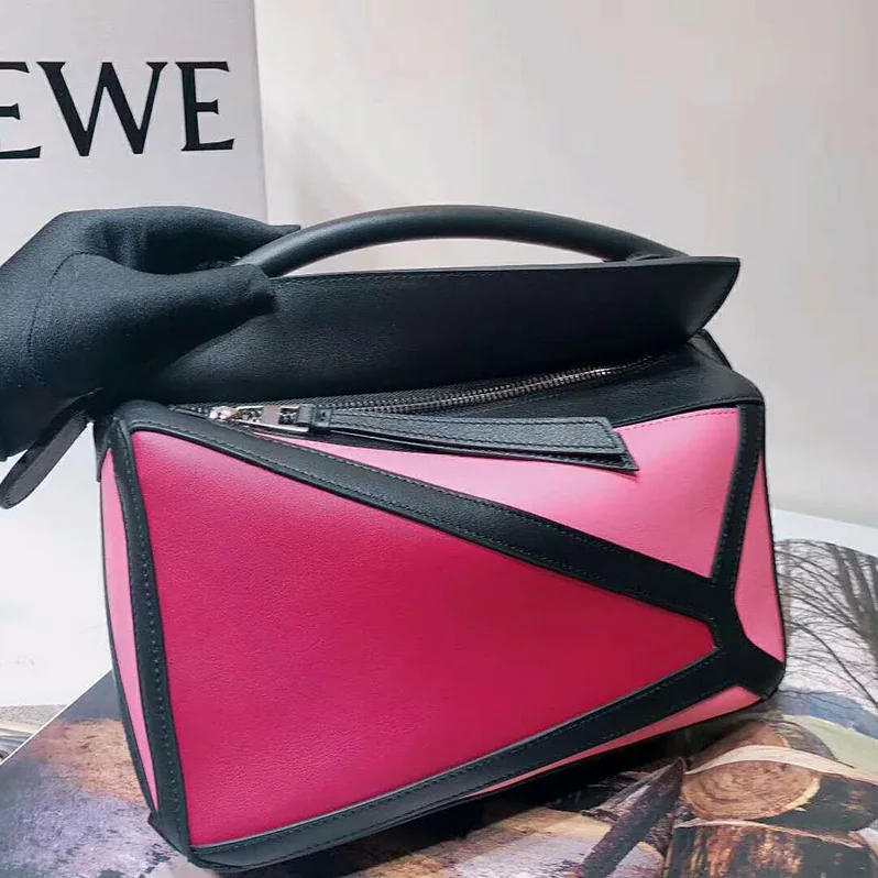 Loewe Puzzle Graphic Small Bag Raspberry for Women in Wild Rose