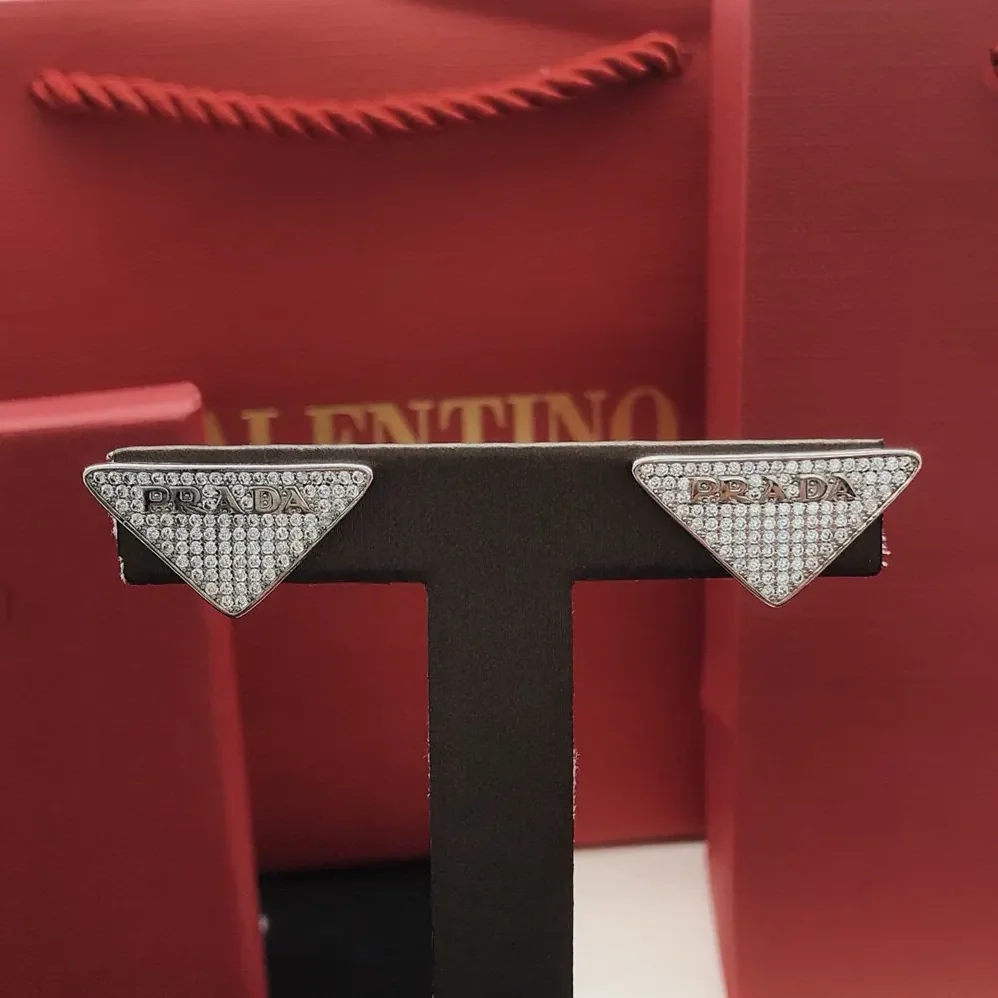 Prada Crystal Logo Jewels Earring for Women