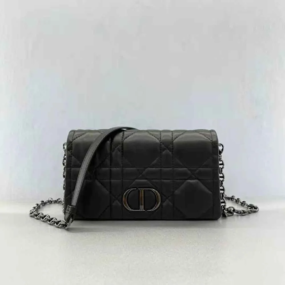 Dior Caro Macrocannage Pouch Black Quilted Macrocannage Calfskin for Women Dior Caro Macrocannage Pouch Black Quilted Macrocannage Calfskin for Women