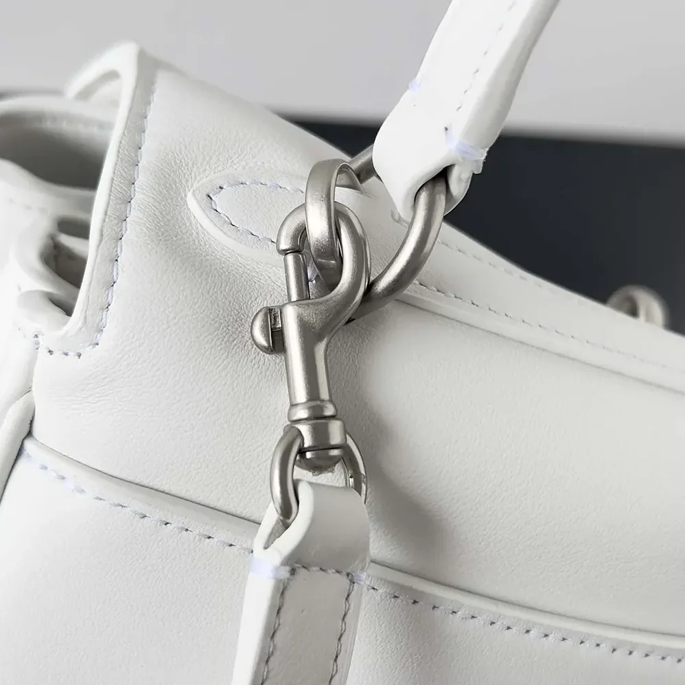 Balenciaga Rodeo Small Handbag in White Smooth Calfskin for Women in Silver