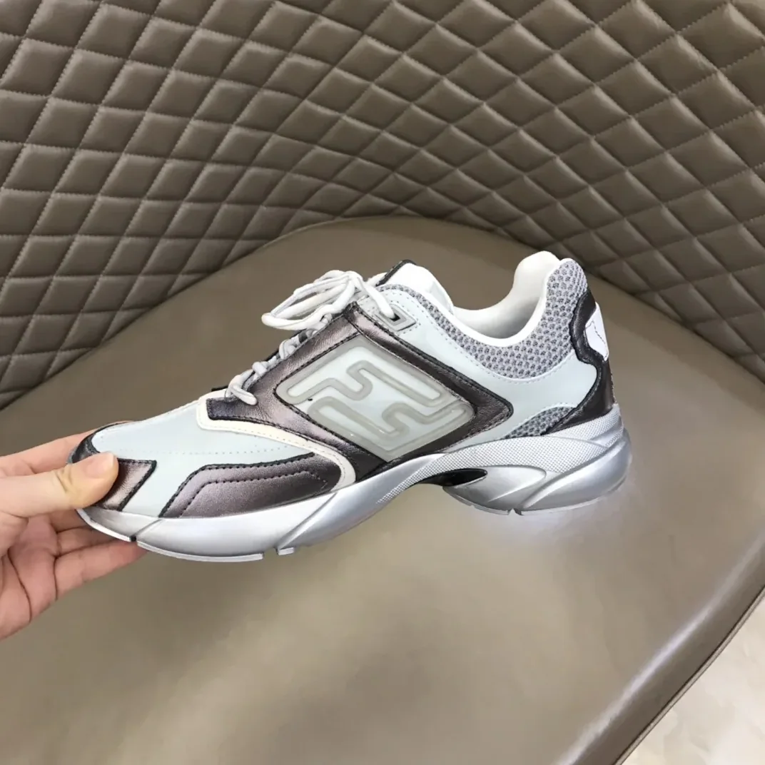 FD Fendi Faster Trainers Sneakers Grey FD Fendi Faster Trainers Sneakers Grey