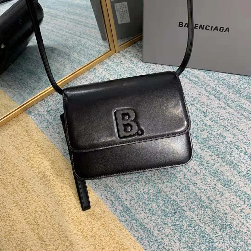 Balenciaga B Small Bag in Black Shiny Calfskin for Women