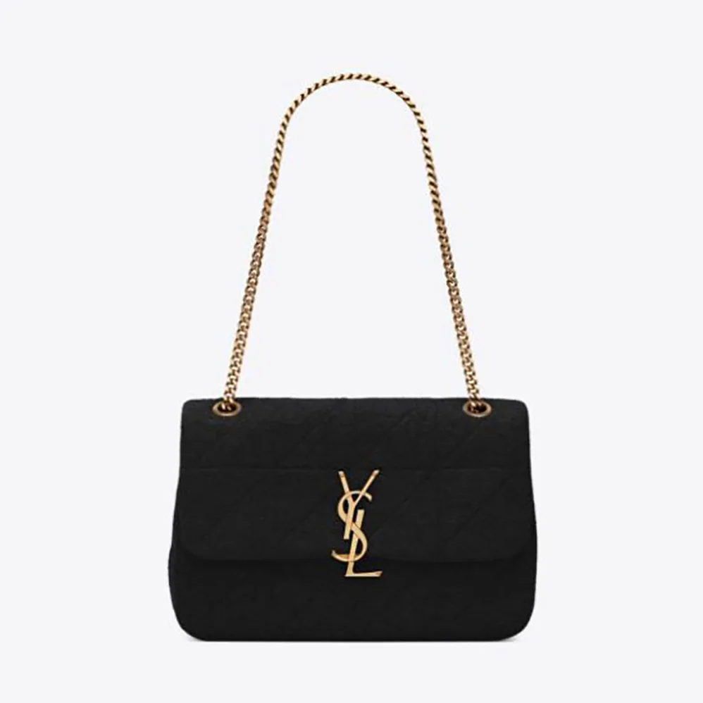 Saint Laurent YSL Jamie Medium Carre Rive Gauche in Jersey for Women in Black Saint Laurent YSL Jamie Medium Carre Rive Gauche in Jersey for Women in Black