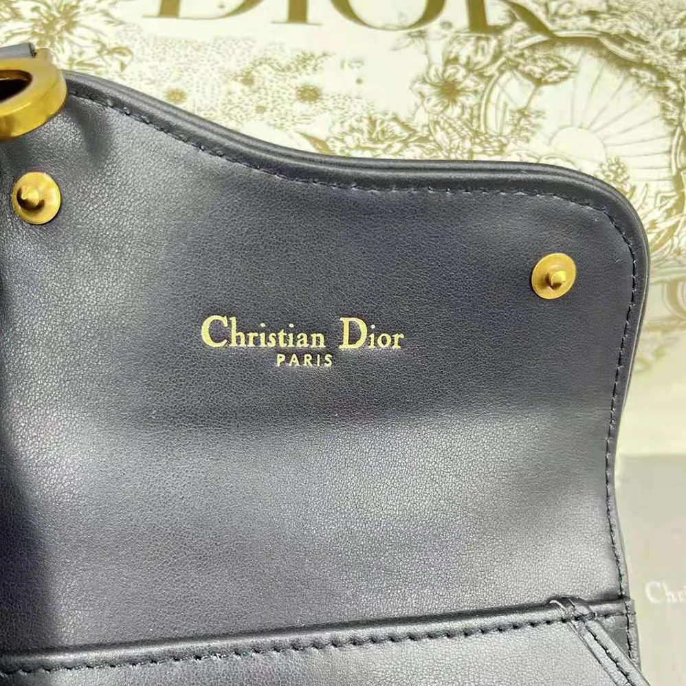 Dior Saddle Lotus Wallet Blue Dior Oblique Jacquard for Women