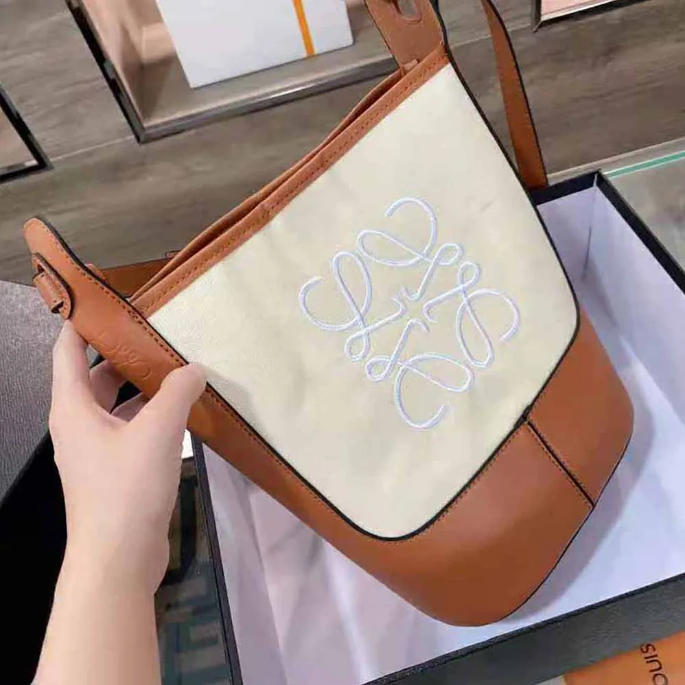 Loewe Small Hobo Bag in Anagram Jacquard and Calfskin for Women
