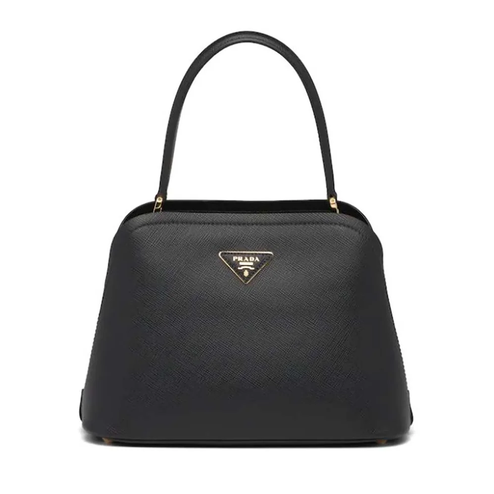 Prada Medium Saffiano Leather Prada Matinee Bag for Women in Black Prada Medium Saffiano Leather Prada Matinee Bag for Women in Black