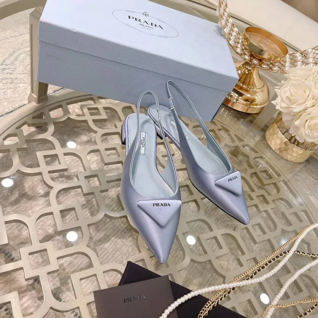 Prada Brushed Slingback Pumps Light Blue / Prada Brushed Slingback Pumps Light Blue /