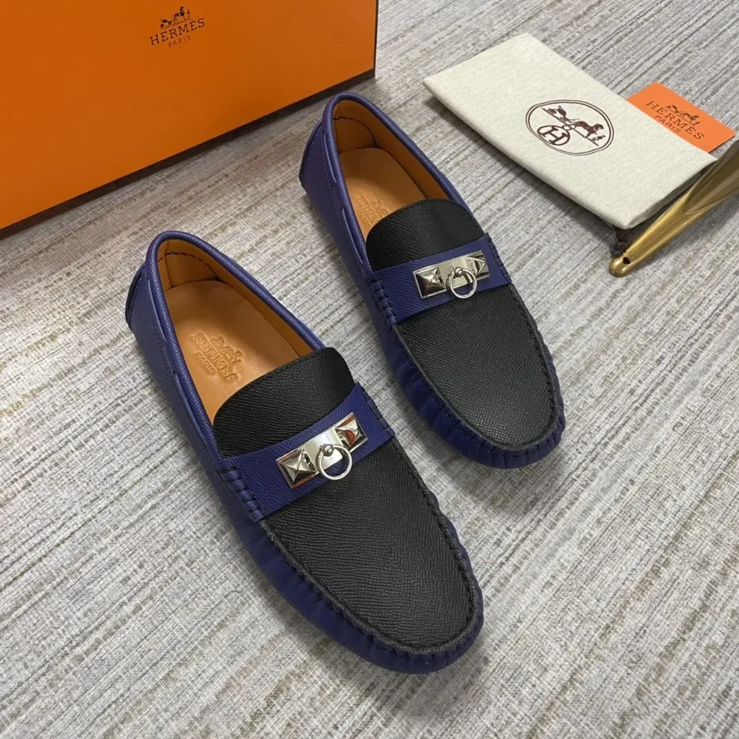 Hermes Irving Loafer Blue in Black Hermes Irving Loafer Blue in Black