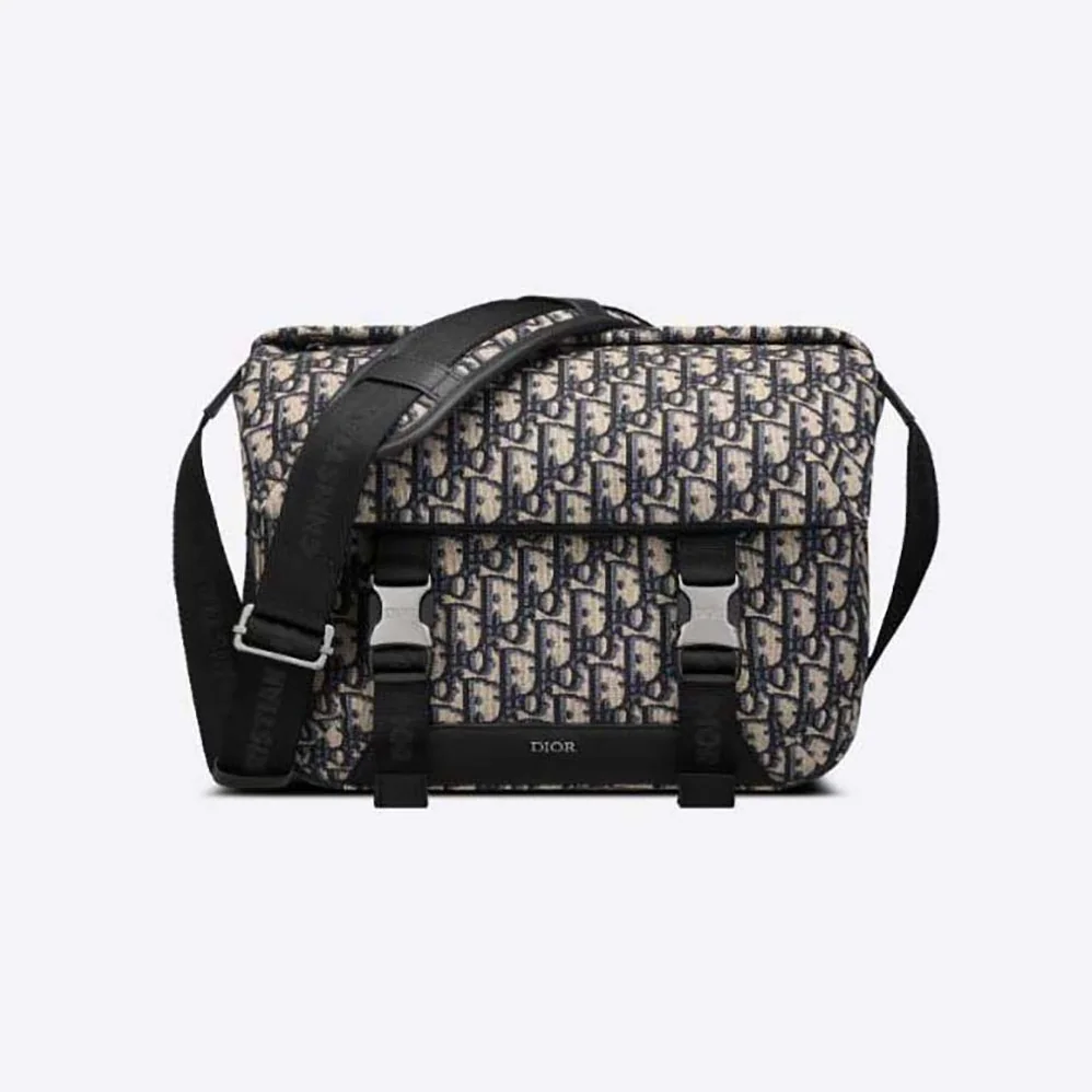 Dior Explorer Messenger Bag Beige and Black Dior Oblique Jacquard for Men