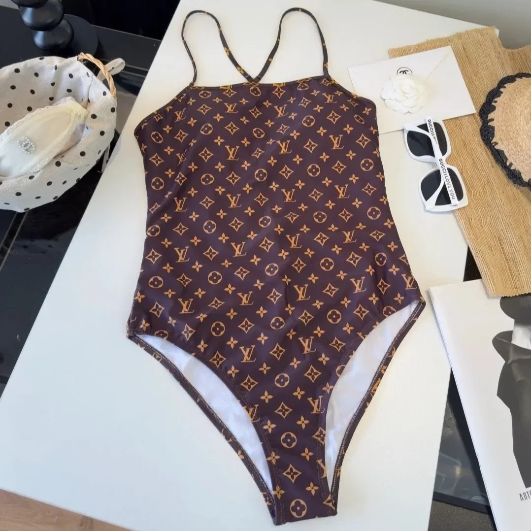 Louis Vuitton Monogram One in Piece Swimsuit Brown Monogram