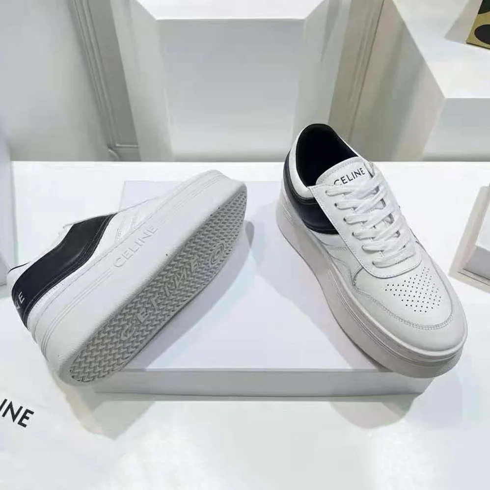 Celine Block Sneakers with Wedge Outsole in Calfskin for Women Celine Block Sneakers with Wedge Outsole in Calfskin for Women