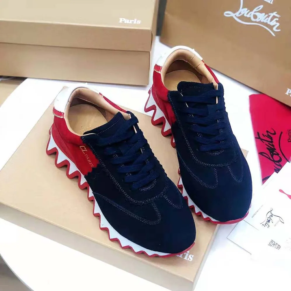 Christian Louboutin Loubishark Flat for Women in Navy Christian Louboutin Loubishark Flat for Women in Navy
