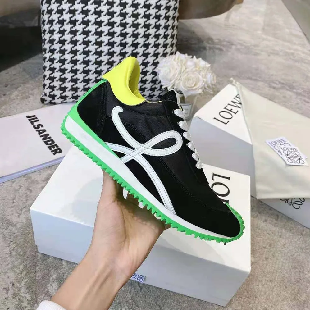 Loewe Flow Runner in Nylon and Suede for Women in Black Loewe Flow Runner in Nylon and Suede for Women in Black