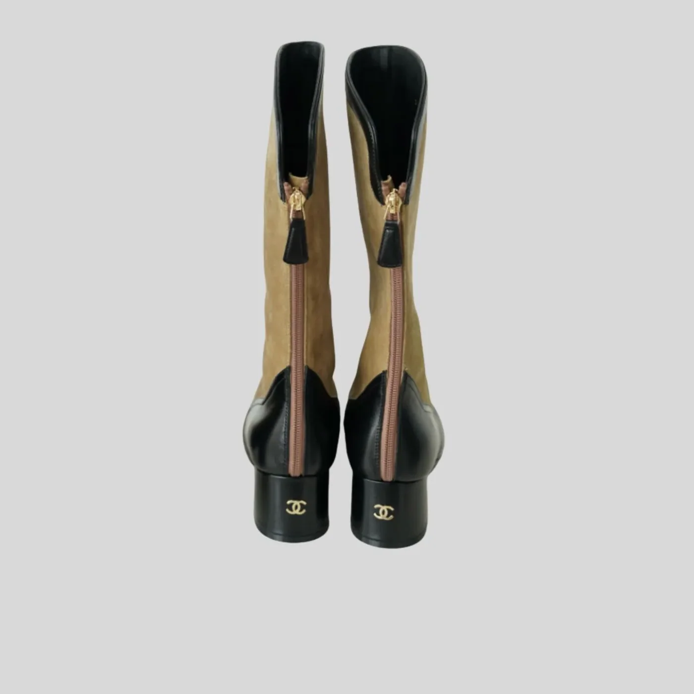 Chanel High End Handicraft Knee Boots Camel