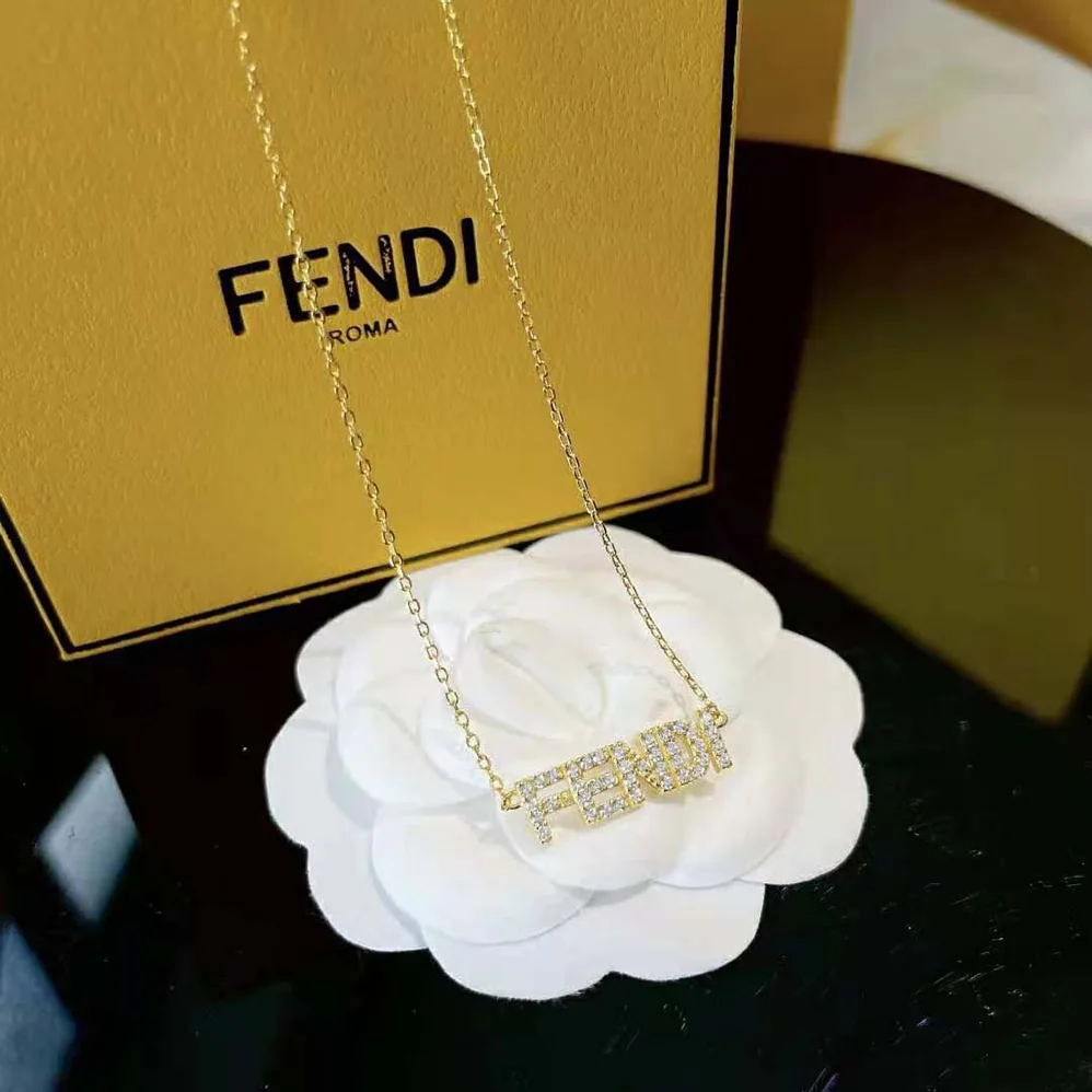 Fendi Signature Gold for Women in colored Nnecklace Clip Closure