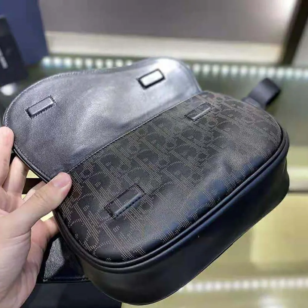 Dior World Tour Saddle Belt Bag Dior Oblique Galaxy Leather for Men in Black