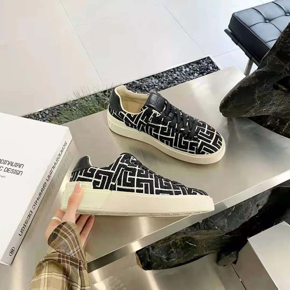 Balmain B-Court Trainers with Jacquard Monogram for Unisex