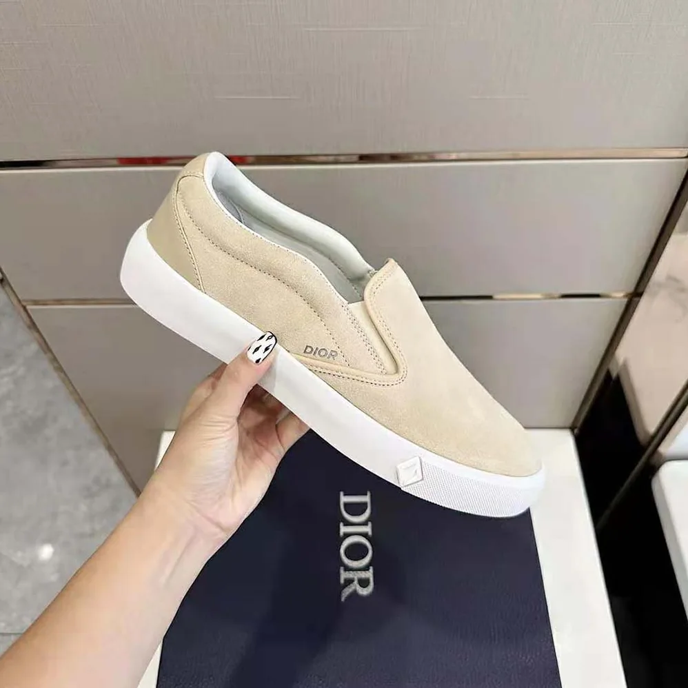 Dior B101 Slip-on Sneaker Beige Suede and Smooth Calfskin for Men