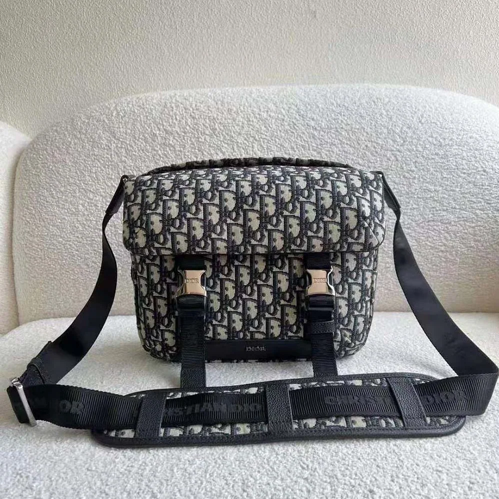 Dior Explorer Messenger Bag Beige and Black Dior Oblique Jacquard for Men
