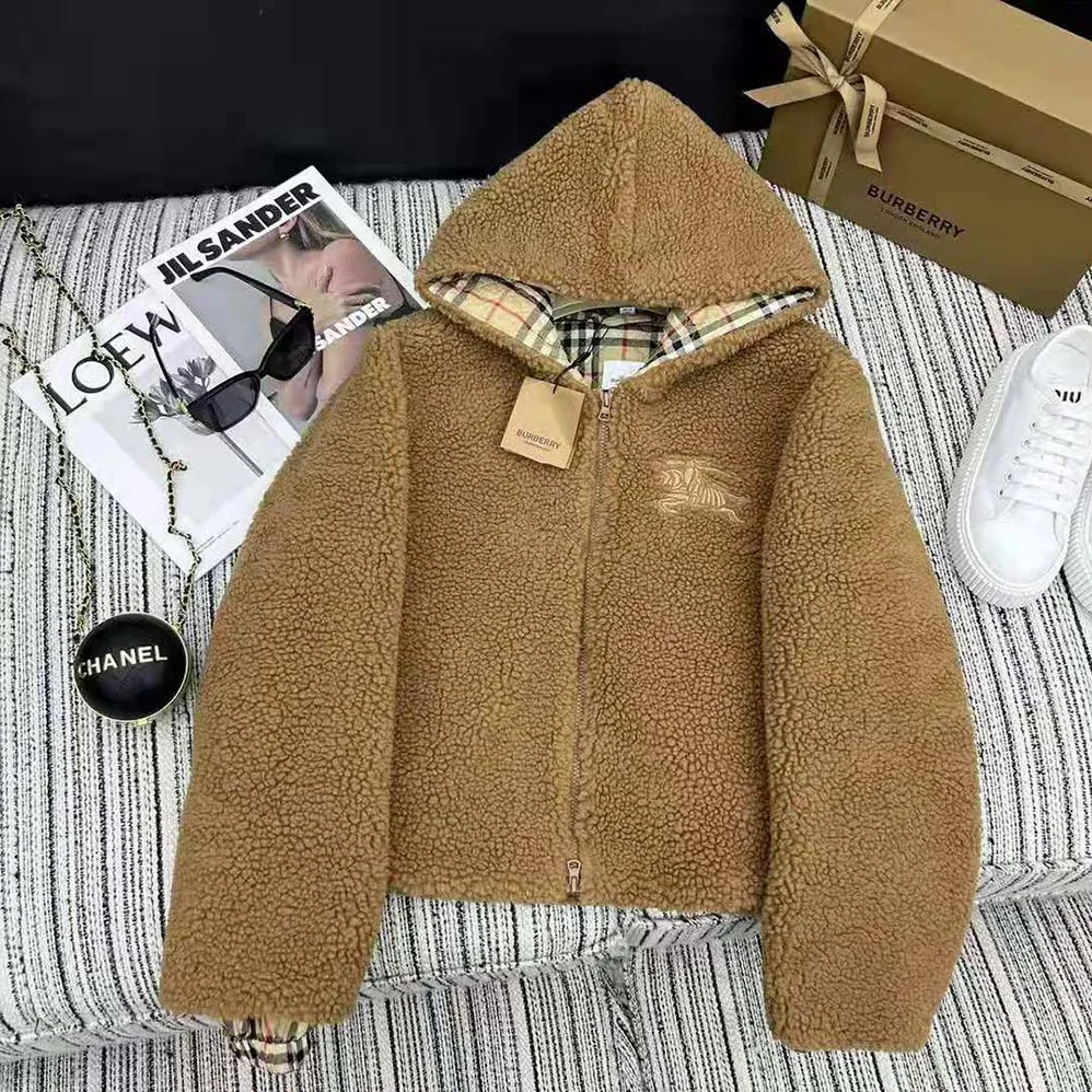 Burberry EKD Fleece Hooded Jacket for Men in Brown Burberry EKD Fleece Hooded Jacket for Men in Brown
