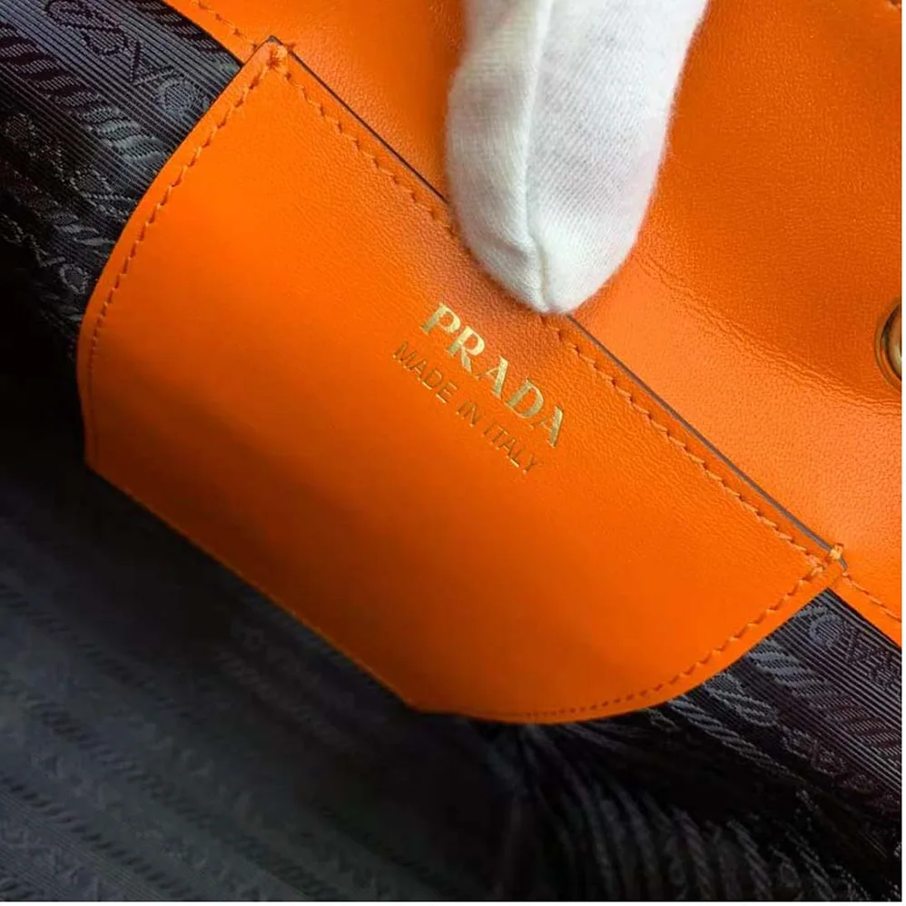 Prada Saffiano Leather Bucket Bag for Women in Orange Prada Saffiano Leather Bucket Bag for Women in Orange