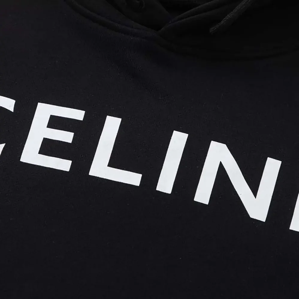 Celine Loose Hoodie in Cotton Fleece for Women in Black Celine Loose Hoodie in Cotton Fleece for Women in Black