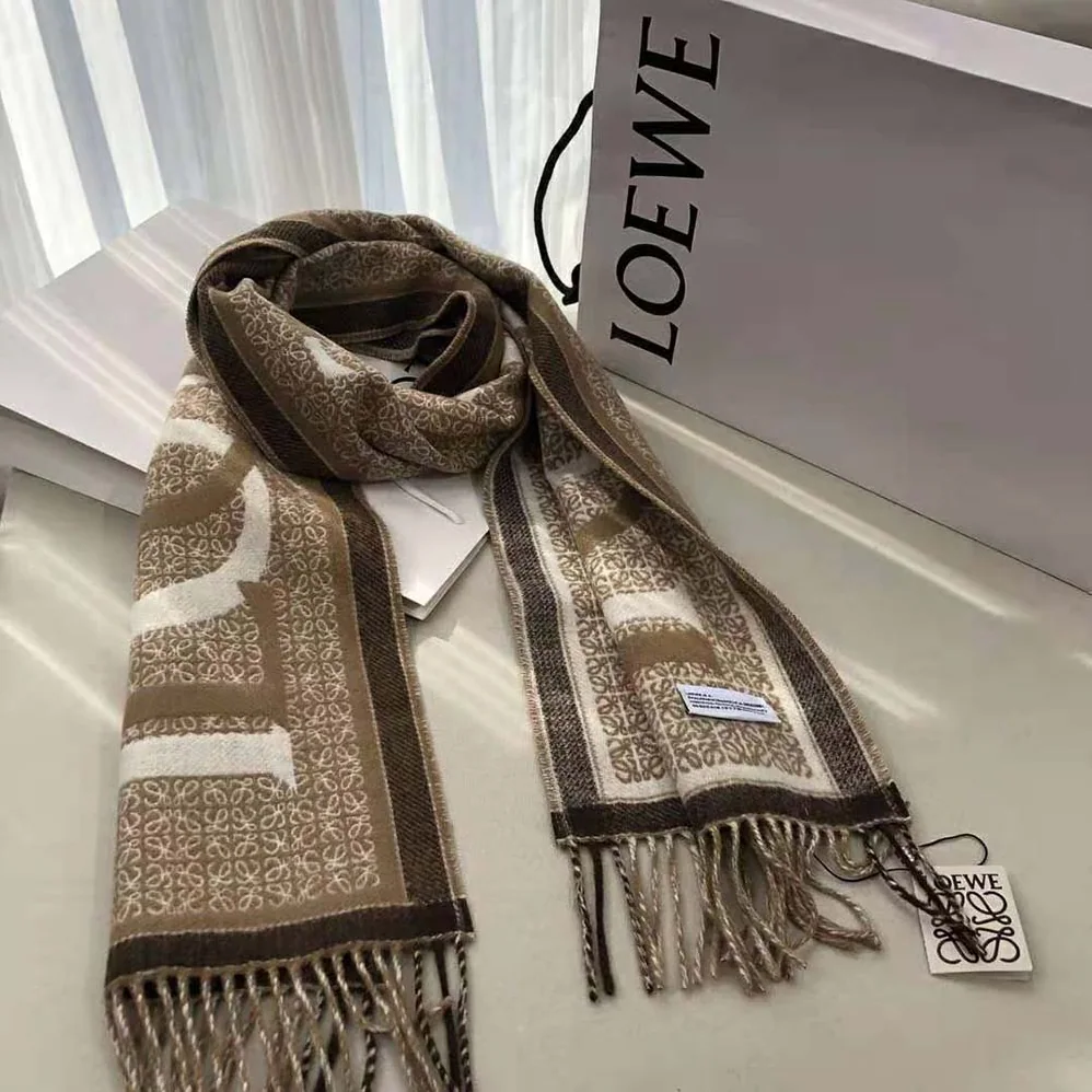 Loewe Love Scarf in Wool and Cashmere for Unisex in White