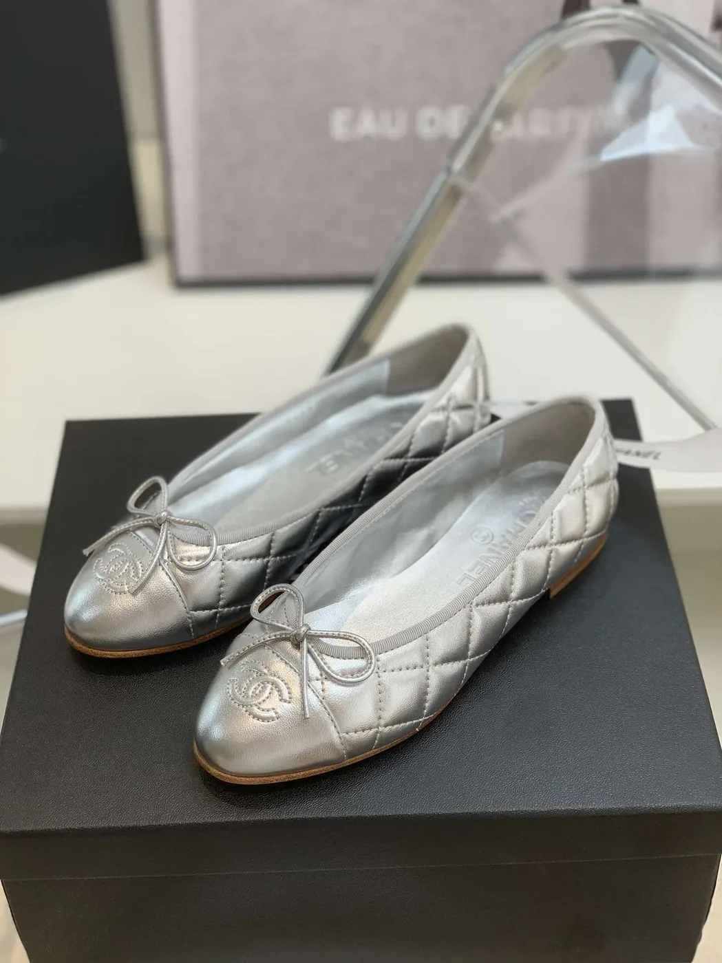 Chanel Ballet Flats Silver