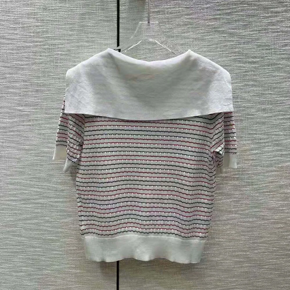 Miu Miu Cotton Sweater with Knit Logo Patch for Women