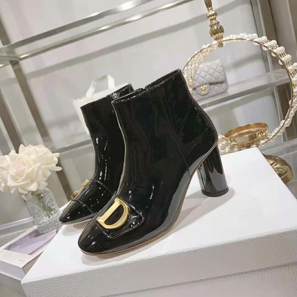 Dior C'est Dior Heeled Ankle Boot Black Patent Calfskin for Women
