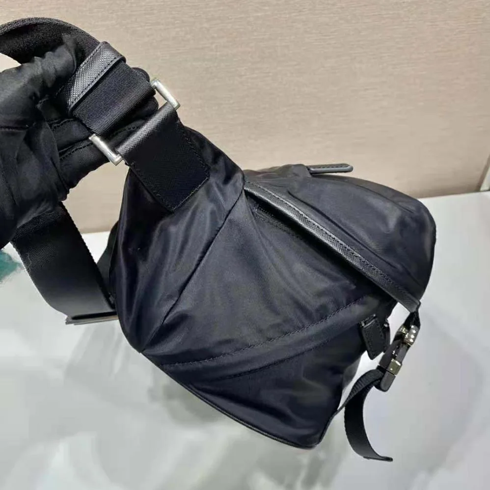 Prada Re-Nylon and Saffiano Leather Shoulder Bag for Unisex in Black