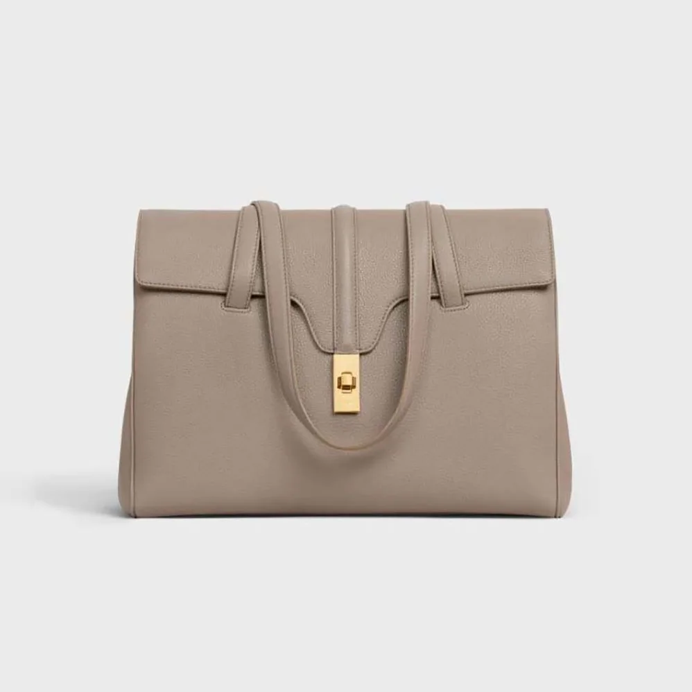 Celine Medium Soft 16 Bag in Supple Grained Calfskin for Women in Gray